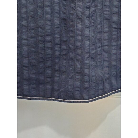 Point Zero Black Label Semi-Fit M Men's Short Sleeve Shirt - Navy Button Down - Picture 16 of 16